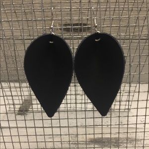 Joanna Gaines Style Black Leather Earrings